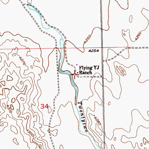 Topographic Map of Flying Y J Ranch, CO