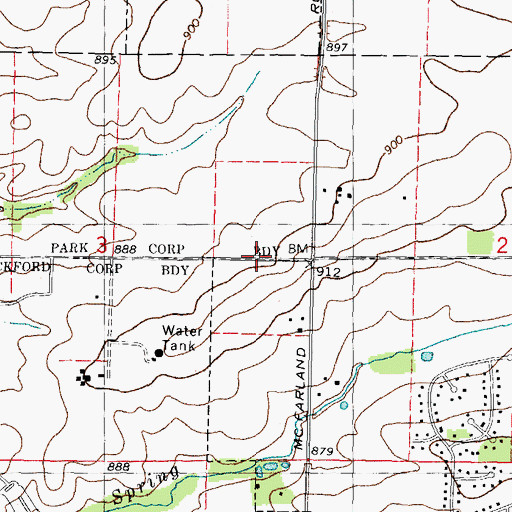 Topographic Map of Pine Grove Free Methodist Church, IL