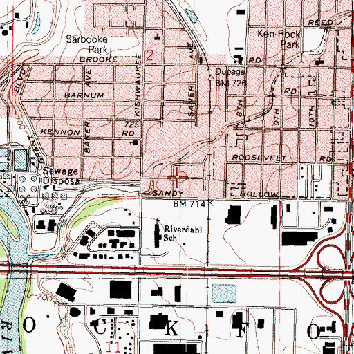 Topographic Map of Ravinia Park, IL