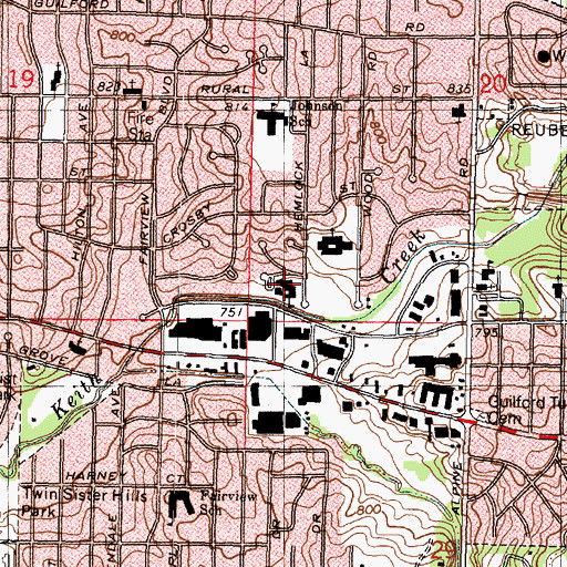 Topographic Map of Rockford Christian Elementary School, IL