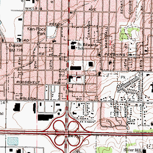 Topographic Map of Rockford Head Start Ken-Rock, IL