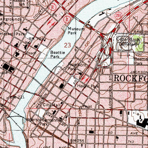 Topographic Map of Saint James School, IL