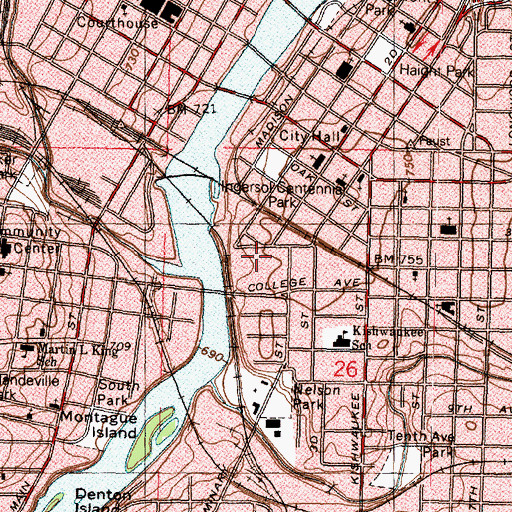 Topographic Map of Sill Hall (historical), IL
