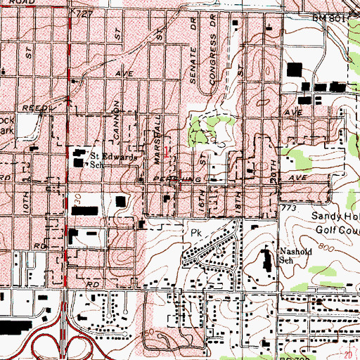 Topographic Map of Silver Hills, IL