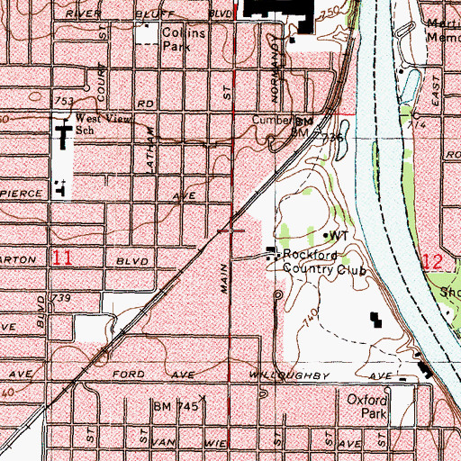 Topographic Map of Spectrum School, IL
