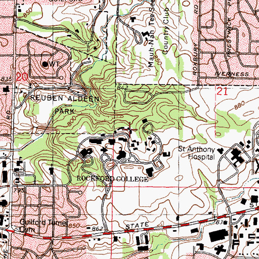 Topographic Map of Talcott Hall, IL