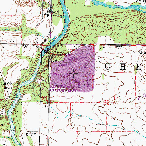 Topographic Map of Thorne Ledge, IL