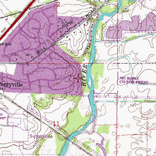 Topographic Map of Valley View, IL