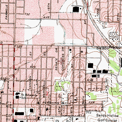 Topographic Map of Victory Homes, IL