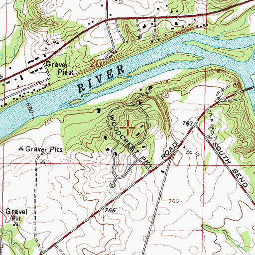 Topographic Map of Woodcrest, IL