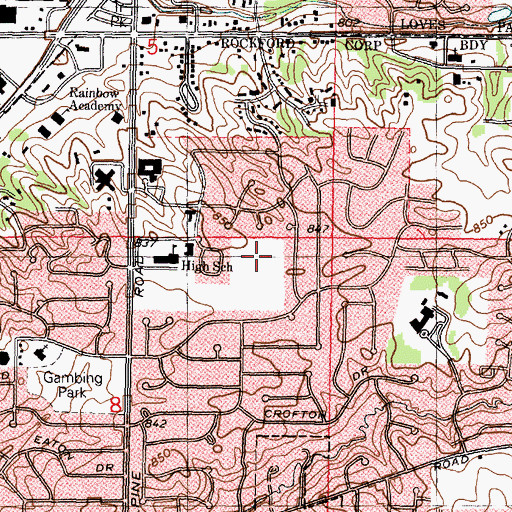 Topographic Map of Alpine Meadows Playground, IL