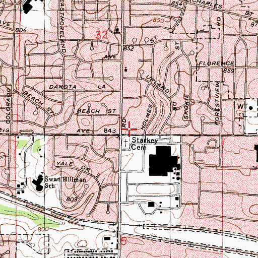 Topographic Map of Alpine Village Shopping Center, IL