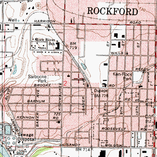 Topographic Map of Apostolic Mission Church, IL