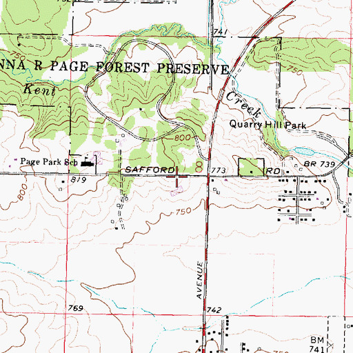 Topographic Map of Berean Baptist Church, IL