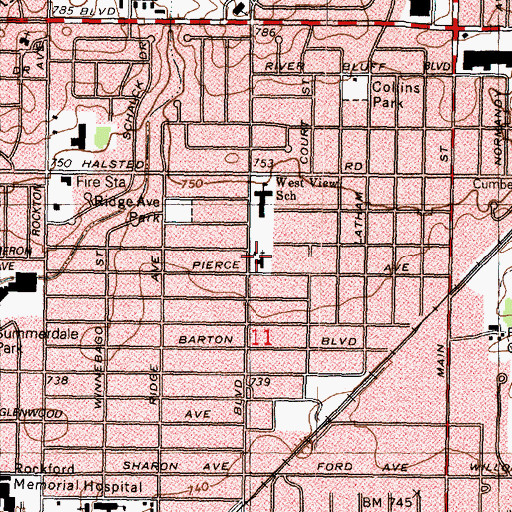 Topographic Map of Beth-Eden United Methodist Church, IL
