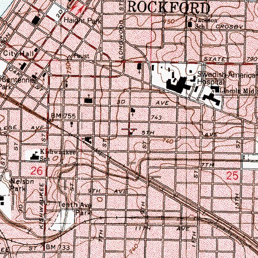Topographic Map of Bethany United Methodist Church, IL