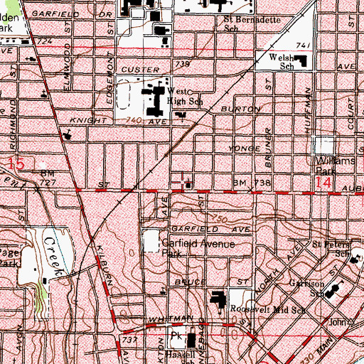 Topographic Map of Bible Outreach Baptist Church, IL