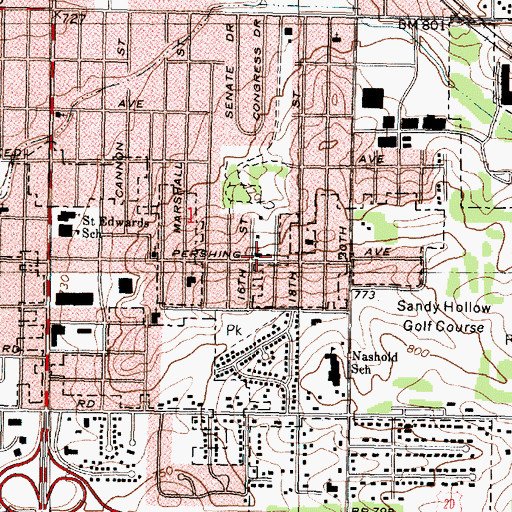 Topographic Map of Blessed Hope Bible Church, IL