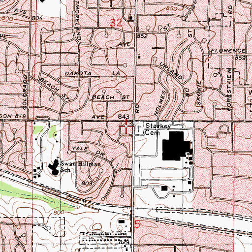Topographic Map of Buckbee School, IL