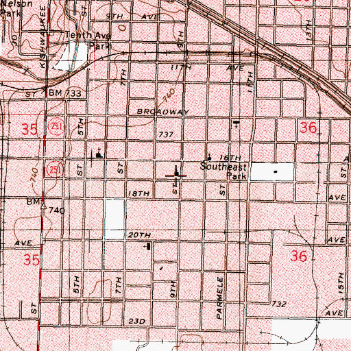 Topographic Map of Calvary Lutheran Church, IL