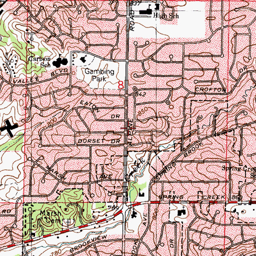 Topographic Map of Calvary Memorial Church, IL