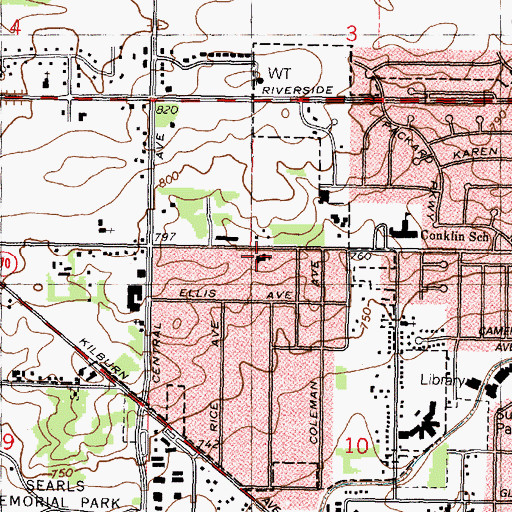 Topographic Map of Chapelwood Evangelical Free Church, IL