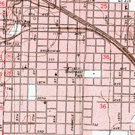 Topographic Map of Church of Christ, IL