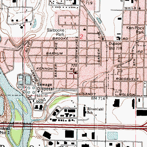 Topographic Map of Church of Christ, IL