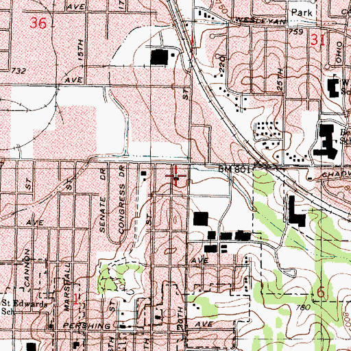 Topographic Map of Church of God, IL