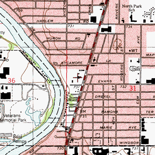 Topographic Map of Concordia Lutheran Church, IL