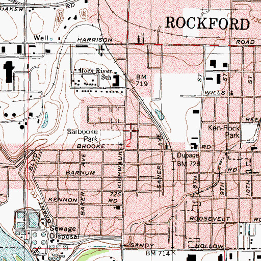 Topographic Map of Eagles Christian Fellowship Church, IL
