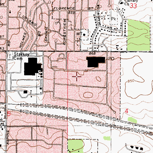 Topographic Map of East Rock Industrial Park, IL
