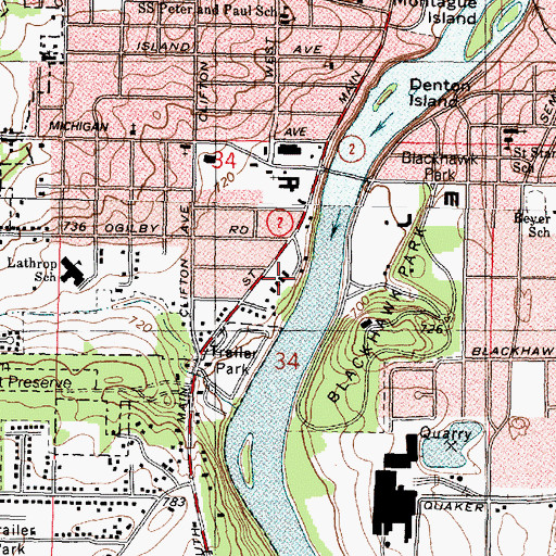 Topographic Map of Eastern Star Home, IL