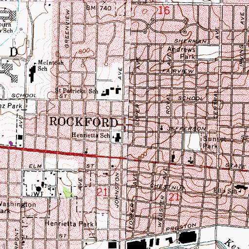 Topographic Map of Emanuel Church of God in Christ, IL