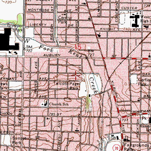 Topographic Map of Ephesians Missionary Baptist Church, IL