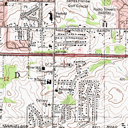 Topographic Map of Faith Tabernacle School, IL