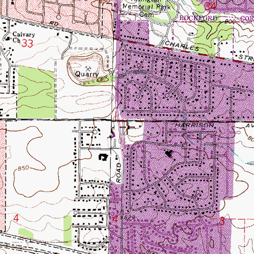 Topographic Map of Faith Wesleyan Church, IL