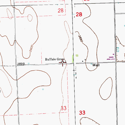 Topographic Map of Buffalo Grass Church, CO
