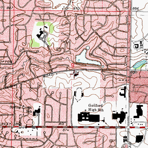 Topographic Map of Rockford Fire Department - Station 4, IL
