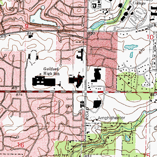 Topographic Map of First Assembly of God Church, IL