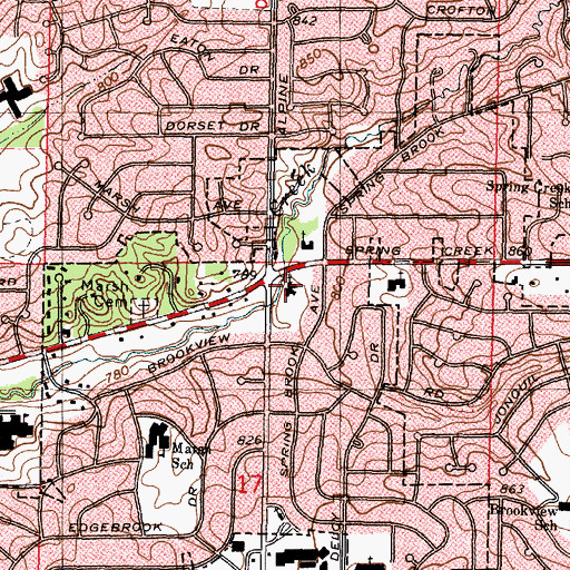 Topographic Map of First Church of Christ Scientist, IL