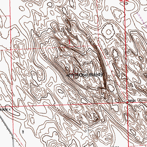 Topographic Map of Old Baldy, CO