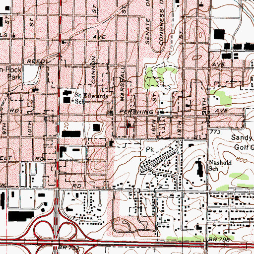 Topographic Map of First General Baptist Church, IL