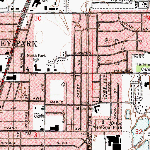 Topographic Map of First Korean Church, IL