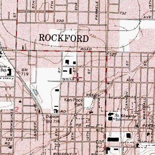 Topographic Map of Friendship General Baptist Church, IL