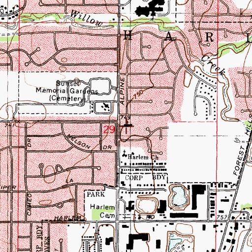 Topographic Map of Glad Tidings Church, IL