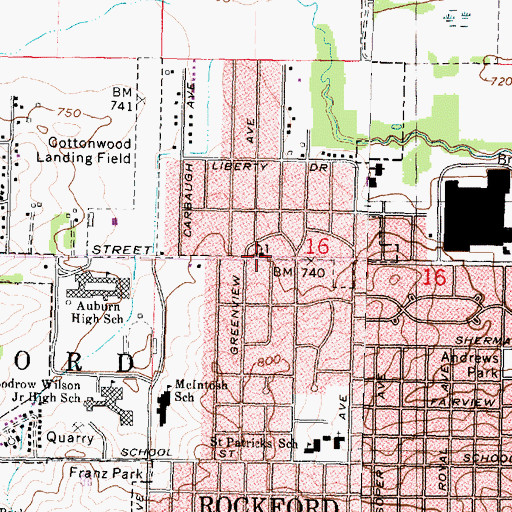 Topographic Map of Greater New Hope Baptist Church, IL