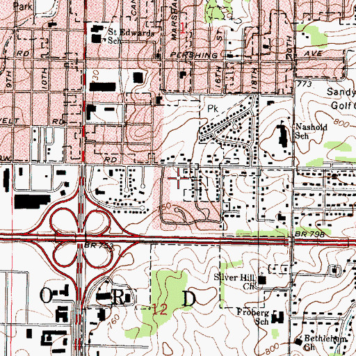 Topographic Map of Jamestown Park, IL