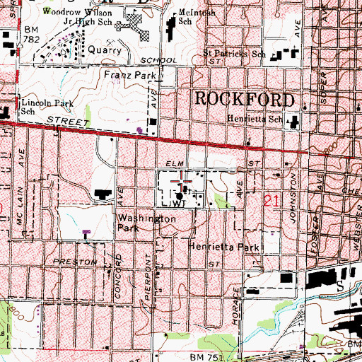 Topographic Map of Jerusalem Missionary Baptist Church, IL