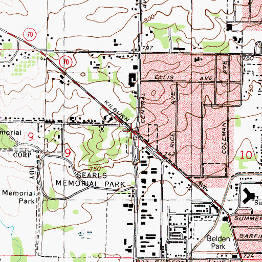 Topographic Map of Kingdom Hall of Jehovahs Witnesses-North, IL